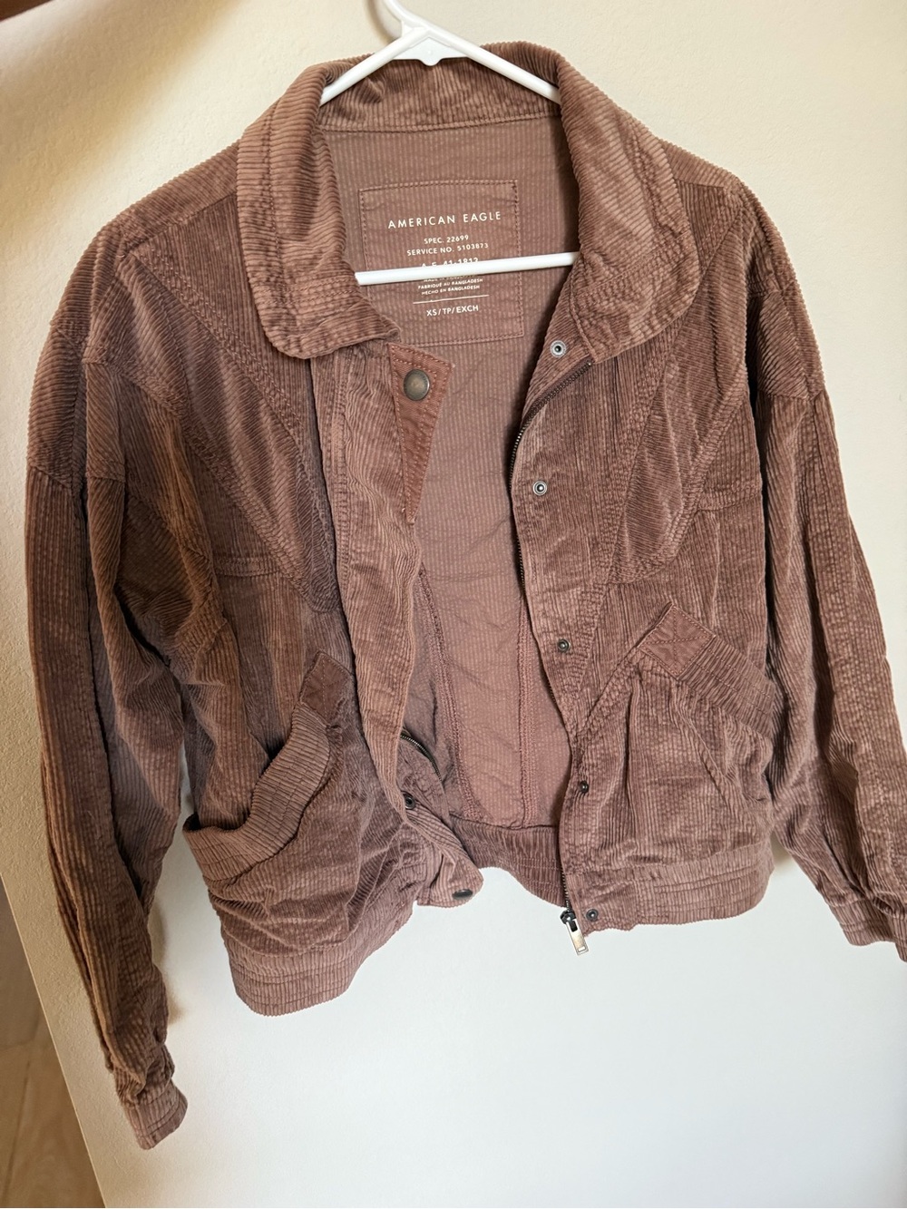 American Eagle Outfitters Brown Corduroy Jean Jacket